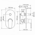 Смеситель WasserKraft Dill 6161 для ванны и душа, со встраиваемой системой монтажа, хром