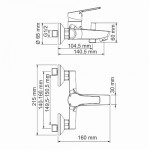 Смеситель WasserKraft Rhin 4401 для ванны, с коротким изливом, хром