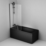 Шторка для ванны AM.PM Gem W90BS-080-140BT стекло прозрачное, профиль черный