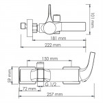 Смеситель WasserKraft Sauer 7101 для ванны, с коротким изливом, глянцевое золото