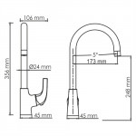 Смеситель WasserKraft Sauer 7107 для кухни, глянцевое золото