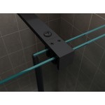Душевая перегородка Abber Komfort 100х200 раздвижная прозрачное стекло профиль черный AG09100B
