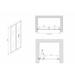 Душевая дверь в нишу Abber Sonnenstrand 120х195 складная прозрачное стекло профиль хром AG07120