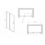 Душевая дверь в нишу Abber Sonnenstrand 140х195 распашная прозрачное стекло профиль хром AG04140S