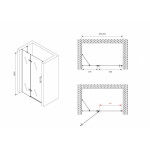 Душевая дверь в нишу Abber Zart 90х195 распашная прозрачное стекло профиль хром AG08090