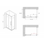 Душевой уголок Abber Schwarzer Diamant 120х60х195 прозрачное стекло профиль хром AG30120H-S60