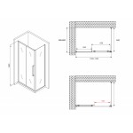 Душевой уголок Abber Schwarzer Diamant 130х60х195 прозрачное стекло профиль хром AG30130H-S60