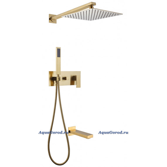 Душевая система Abber Daheim скрытого монтажа с изливом золото AF8217G