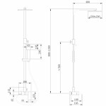 Душевая система Abber Wasserfall с изливом черная матовая AF8616B