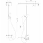 Душевая стойка Abber Thermostat с термостатом и изливом черный матовый AF8516B