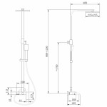 Душевая стойка Abber Wasserfall с изливом хром AF8616