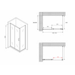 Душевой уголок Abber Schwarzer Diamant 100х60х195 прозрачное стекло профиль черный AG30100B-S60B