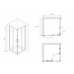 Душевой уголок Abber Schwarzer Diamant 90х90х190 квадратный прозрачное стекло профиль хром AG020905
