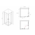Душевой уголок Abber Schwarzer Diamant 100х100х190 квадратный прозрачное стекло профиль хром AG021005