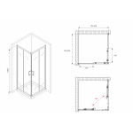 Душевой уголок Abber Schwarzer Diamant 80х80х190 квадратный прозрачное стекло профиль хром AG020805