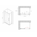 Душевой уголок Abber Schwarzer Diamant 110х90х195 прозрачное стекло профиль хром AG30110H-S90