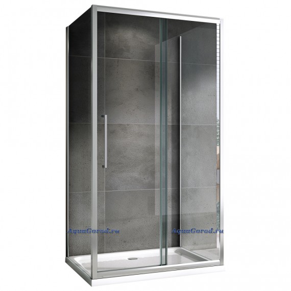 Душевой уголок Abber Schwarzer Diamant 120х75х195 прозрачное стекло профиль хром AG30120H-S75-S75