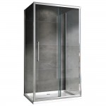 Душевой уголок Abber Schwarzer Diamant 100х75х195 прозрачное стекло профиль хром AG30100H-S75-S75