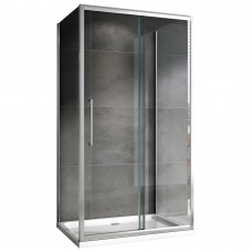 Душевой уголок Abber Schwarzer Diamant 100х80х195 прозрачное стекло профиль хром AG30100H-S80-S80