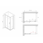 Душевой уголок Abber Schwarzer Diamant 120х100х190 прямоугольный прозрачное стекло профиль хром AG301205-S1005