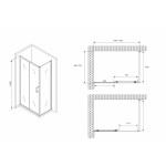 Душевой уголок Abber Schwarzer Diamant 150х70х190 прямоугольный прозрачное стекло профиль хром AG301505-S705