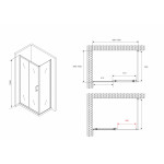 Душевой уголок Abber Schwarzer Diamant 100х100х190 прямоугольный прозрачное стекло профиль хром AG301005-S1005