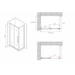 Душевой уголок Abber Schwarzer Diamant 120х100х195 матовое стекло профиль черный AG30120BMH-S100BM
