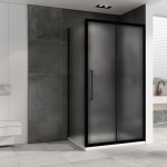 Душевой уголок Abber Schwarzer Diamant 100х90х195 матовое стекло профиль черный AG30100BMH-S90BM