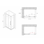Душевой уголок Abber Schwarzer Diamant 100х85х195 увеличенная ручка прозрачное стекло профиль черный AG30100BH-S85B