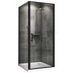 Душевой уголок Abber Sonnenstrand 100х90х195 прозрачное стекло профиль черный AG04100B-S90B