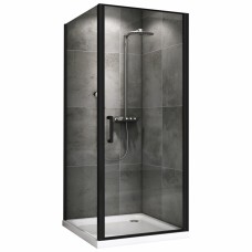 Душевой уголок Abber Sonnenstrand 100х100х195 прозрачное стекло профиль черный AG04100B-S100B
