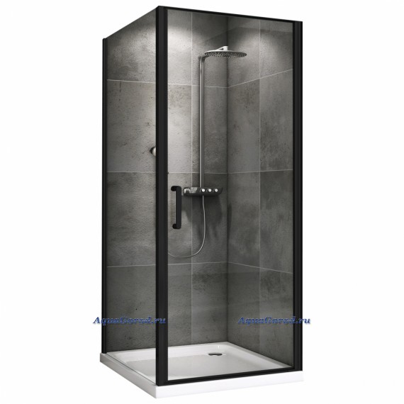 Душевой уголок Abber Sonnenstrand 100х90х195 прозрачное стекло профиль черный AG04100B-S90B