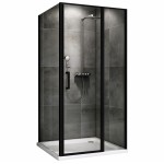 Душевой уголок Abber Sonnenstrand 120х100х195 распашная прозрачное стекло профиль черный AG04120BS-S100B