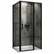 Душевой уголок Abber Sonnenstrand 120х100х195 распашная прозрачное стекло профиль черный AG04120BS-S100B
