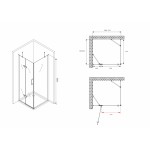 Душевой уголок Abber Zart 110х80х195 распашная дверь прозрачное стекло профиль хром AG08110-S81