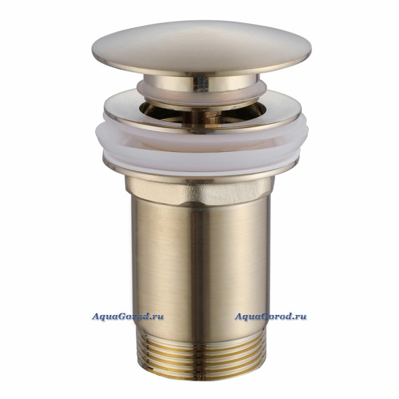 Донный клапан для раковины Abber с переливом золото матовое AF0010G