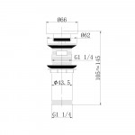 Донный клапан для раковины Abber с переливом золото матовое AF0010G