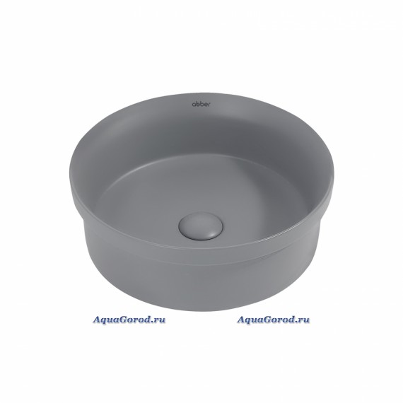 Раковина накладная Abber Stein 400х400х140 круглая серый матовый AC2103MG