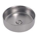 Раковина накладная Abber Bequem 360х360х120 круглая матовое серебро AC2108MS