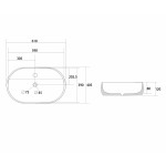 Раковина накладная Abber Bequem 610х405х120 овальная белый AC2113