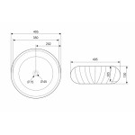 Раковина накладная Abber Bequem 405х405х130 круглая фигурная белый AC2115