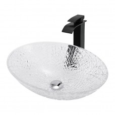 Раковина накладная Abber Glas 500х355х155 овальная прозрачная AK2303