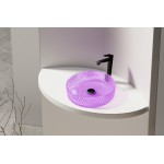 Раковина накладная Abber Glas 395х395х105 круглая фиолетовый прозрачный AK2301P