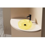 Раковина накладная Abber Glas 395х395х105 круглая желтый прозрачный AK2301Y