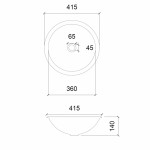 Раковина накладная Abber Glas 415х415х140 круглая прозрачная AK2302
