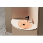 Раковина накладная Abber Glas 395х395х105 круглая оранжевый прозрачный AK2301O