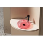 Раковина накладная Abber Glas 395х395х105 круглая красный прозрачный AK2301OR