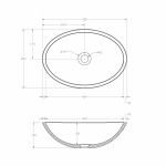 Раковина накладная Abber Kristall 500х350х150 овальная коричневый прозрачный AT2802Opal