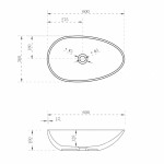 Раковина накладная Abber Kristall 600х360х160 желтый прозрачный AT2811Amber