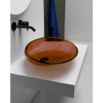 Раковина накладная Abber Kristall 535х425х150 нестандартная коричневый прозрачный AT2812Opal